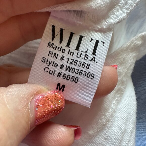 Wilt V Neck Short Sleeve Baby Fit Tee Womens Size M Slub Knit Classic Capsule - Picture 7 of 10